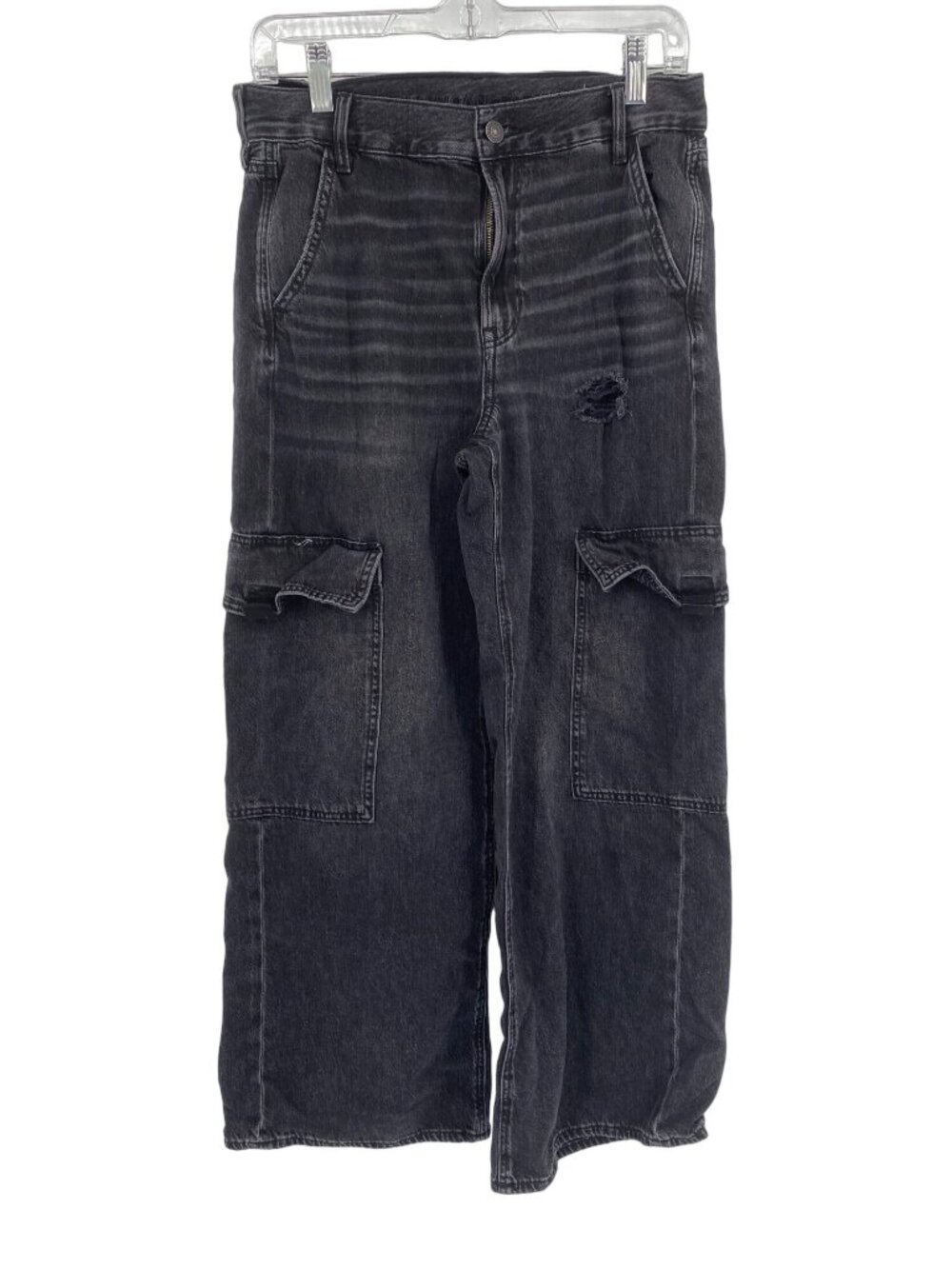 American Eagle Jeans Women SIZE 6 SHORT Super High Rise Baggy Wide Leg Cargo